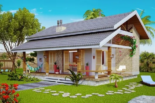 Fachada com varanda